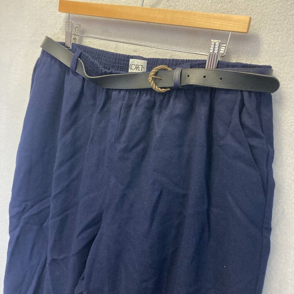 NEW Vintage Koret Wool Trouser Pants Womens Size 22W Belted Tapered Office NWT - Picture 9 of 12